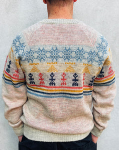 FILA V-Neck Winter Wool Ski Sport Sweater. Sz 42. Italy.