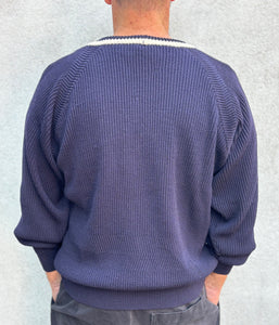 FILA V-Neck Ribbed Wool Sport Sweater. Sz 40. Italy.