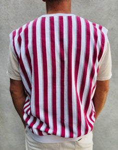 LE COQ SPORTIF Collection Noah Pinstripe Court Vest. Sz XL. France.