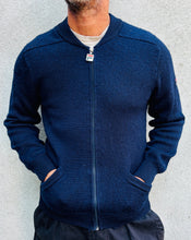 Load image into Gallery viewer, FILA Navy Zip Wool Cardigan. Sz 38. Italy.