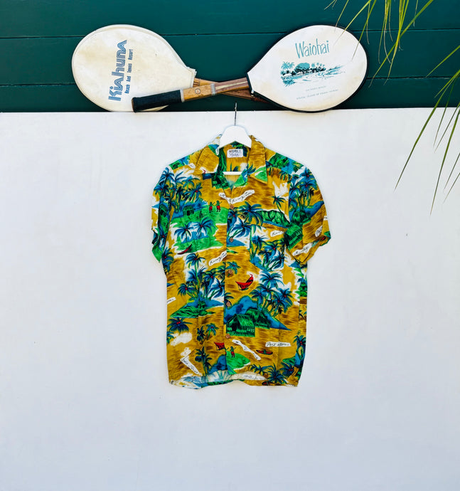 NATIONAL By MANHATTAN Jamaica Resort Shirt. Sz M.