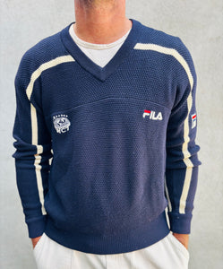 FILA WCT Wool V-Neck Sweater. Sz 40. Italy.