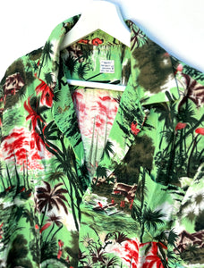 TAHITI Tahitian Village Tropical Shirt. Sz M. Tahiti.