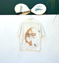 Load image into Gallery viewer, PUA Hawaii Hand Drawn Tiger Print Resort Shirt. Sz M. Hawaii.
