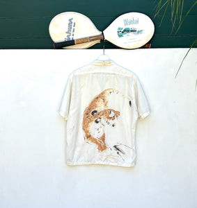 PUA Hawaii Hand Drawn Tiger Print Resort Shirt. Sz M. Hawaii.