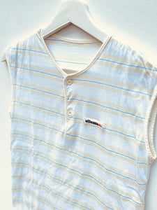 ELLESSE Chris Evert Two Button Sleeveless Court Top. Sz S.