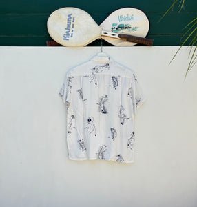 MANHATTAN Famous Golf Holes Cotton Resort Shirt. Sz M.