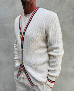 ELLESSE Cable Knit Button Wool Cardigan. Sz M/L. Italy.