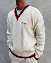 Load image into Gallery viewer, ELLESSE Waffleknit V-Neck Wool Sweater. Sz 42. Italy.