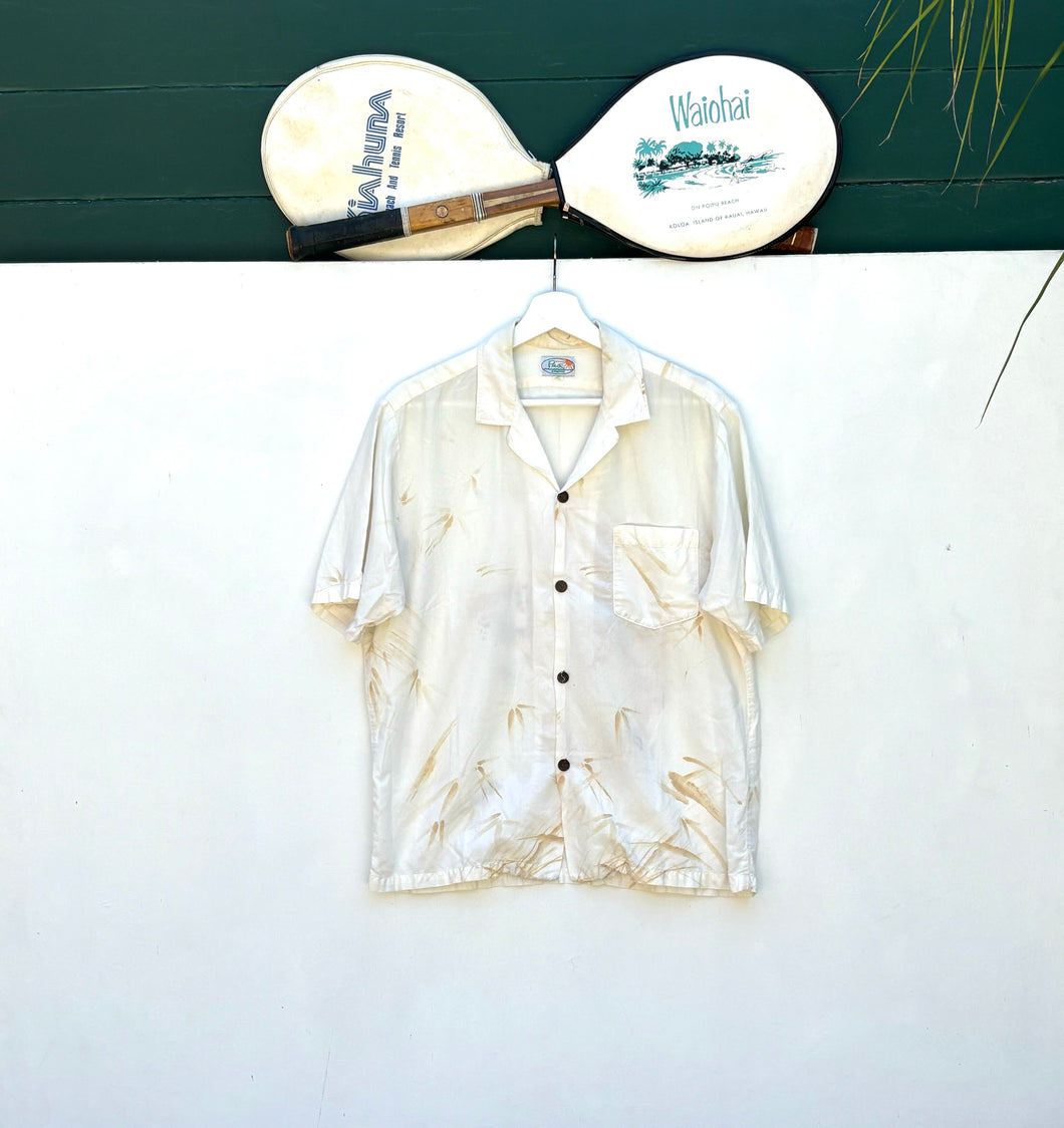 PUA Hawaii Hand Drawn Tiger Print Resort Shirt. Sz M. Hawaii.