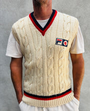 Load image into Gallery viewer, FILA Bjorn Borg Cable Knit Wool Vest. Sz. 42. Italy.