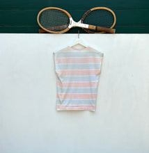 Load image into Gallery viewer, ELLESSE Pink/Blue Stripe V-Neck Tennis Top. Sz 7.