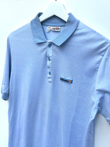 ELLESSE Thin Stripe Cotton Court Polo. Sz 44. Italy.
