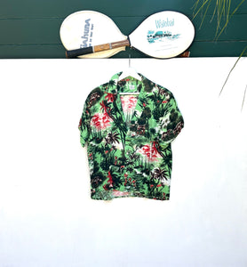 TAHITI Tahitian Village Tropical Shirt. Sz M. Tahiti.