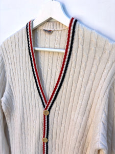 ELLESSE Cable Knit Button Wool Cardigan. Sz M/L. Italy.