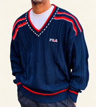 Load image into Gallery viewer, FILA Boris Becker V-Neck Wool Sweater. Sz 44. Italy.